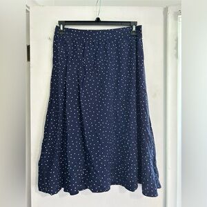 GAP Navy Blue Polka Dot Midi Skirt